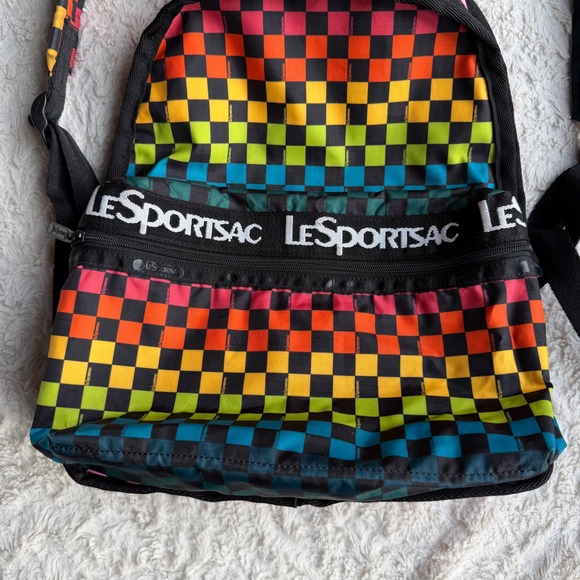 LeSportsac Rainbow Checkerboard Backpack Checkered Colorful‎ Candace School Bag main image 6